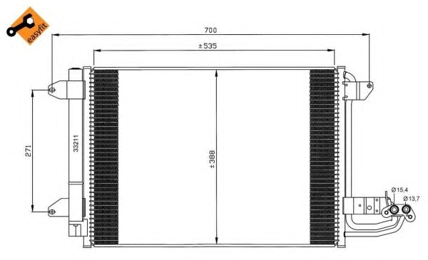 1 CONDENSATORE NRF AUDI, SEAT, SKODA, VW