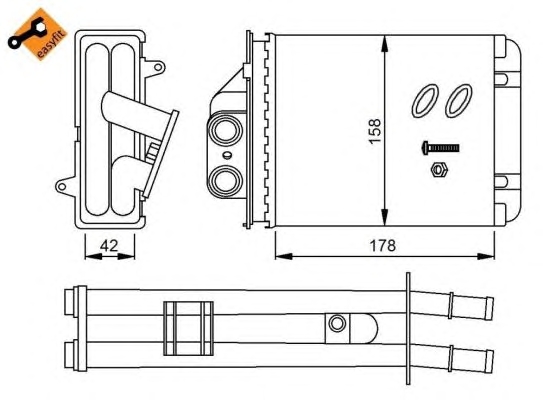 1 RADIATORE RISCALDAMENTO NRF ABARTH, FIAT, FORD