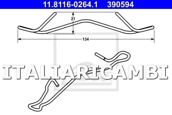 1 MOLLA PINZA FRENO ANTERIORE ATE DACIA , FIAT , FORD , LANCIA , MAZDA , OPEL , RENAULT , TOYOTA