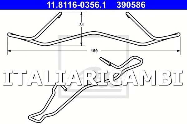 1 MOLLA PINZA FRENO ANTERIORE ATE CITROEN , DACIA , DS , FIAT , FORD , HONDA , MAZDA , OPEL , PEUGEOT , RENAULT , SAAB , VOLVO