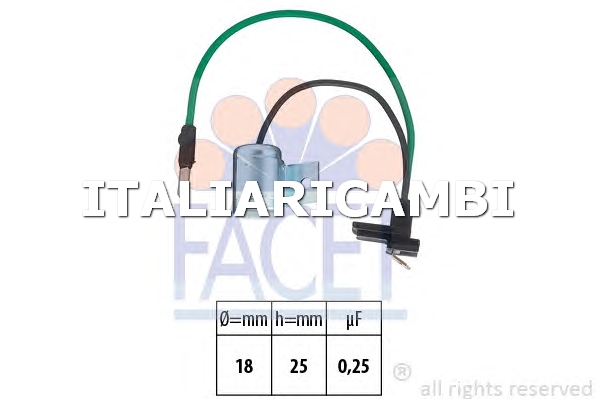 1 CONDENSATORE IMPIANTO ACCENSIONE FACET 0.0627