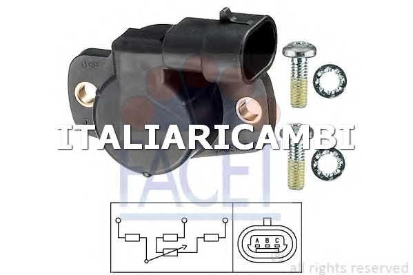 1 SENSORE REGOLAZIONE VALVOLA FARFALLA  FACET FIAT, CITROËN, VOLVO, RENAULT, PEUGEOT