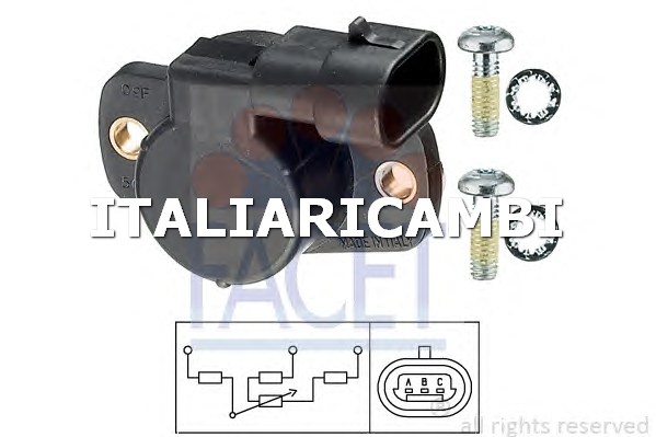 1 SENSORE REGOLAZIONE VALVOLA FARFALLA  FACET FIAT, ALFA ROMEO, RENAULT