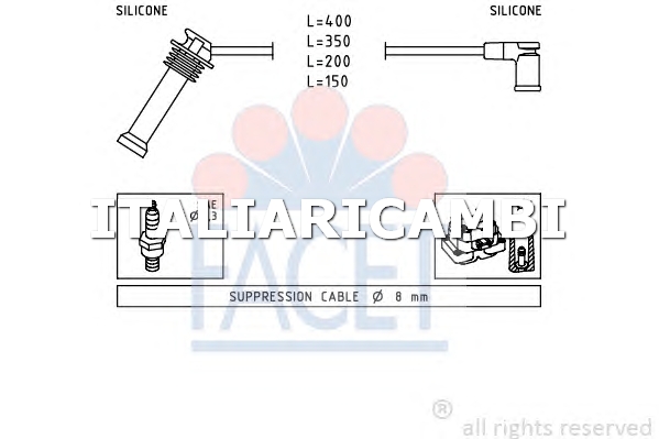 1 KIT CAVI ACCENSIONE  FACET FORD, VOLVO, MAZDA