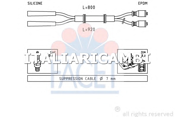 1 KIT CAVI ACCENSIONE  FACET FIAT
