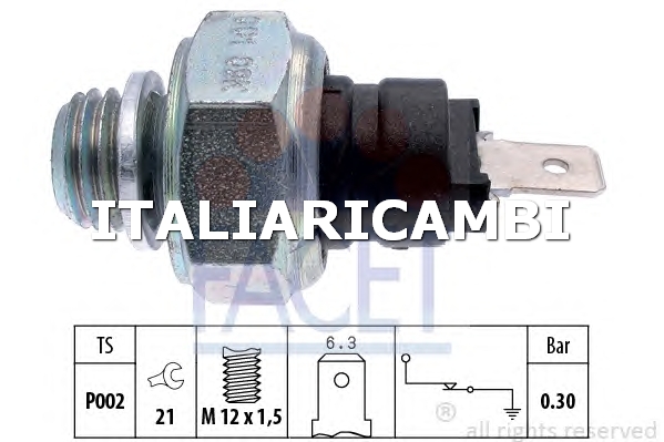 1 INTERRUTTORE A PRESSIONE OLIO  FACET FIAT, SEAT, PIAGGIO
