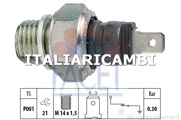 1 INTERRUTTORE A PRESSIONE OLIO  FACET ALFA ROMEO