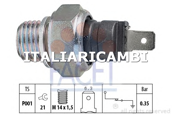 1 INTERRUTTORE A PRESSIONE OLIO  FACET CITROËN, VOLVO, SAAB, RENAULT, PEUGEOT, LADA, CHRYSLER