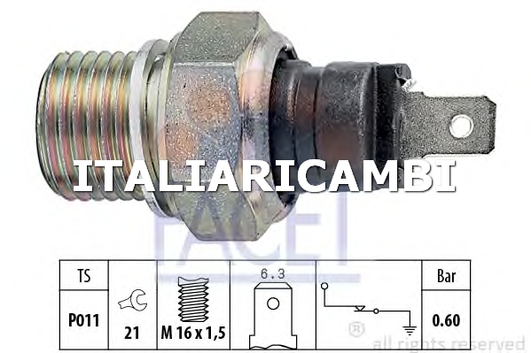 1 INTERRUTTORE A PRESSIONE OLIO  FACET FORD, CITROËN, ROVER, PEUGEOT
