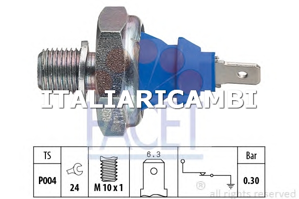 1 INTERRUTTORE A PRESSIONE OLIO  FACET FORD, VW, VOLVO, SKODA, SEAT, MERCEDES-BENZ