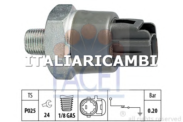 1 INTERRUTTORE A PRESSIONE OLIO  FACET CITROËN, VW, TOYOTA, VOLVO, SUZUKI, PEUGEOT, MINI, MAZDA, HONDA, HOLDEN