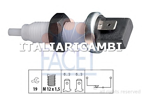 1 INTERRUTTORE LUCE FRENO  FACET FIAT, ZASTAVA, VW, ALFA ROMEO, SKODA, SEAT, PEUGEOT, LADA