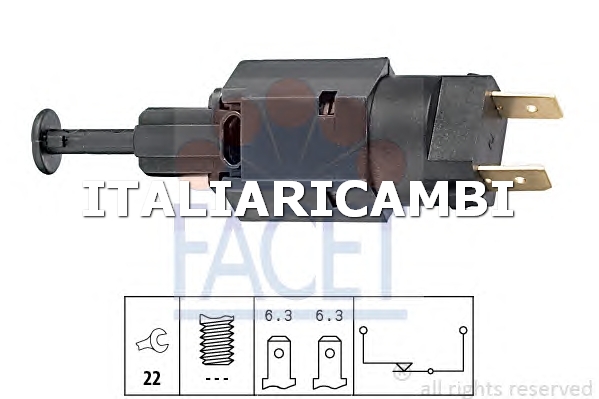1 INTERRUTTORE LUCE FRENO  FACET ROVER, OPEL, LAND ROVER, DAEWOO, CHEVROLET, HOLDEN