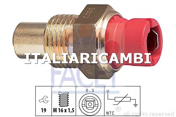1 SENSORE TEMPERATURA REFRIGERANTE  FACET FIAT, ALFA ROMEO, SEAT