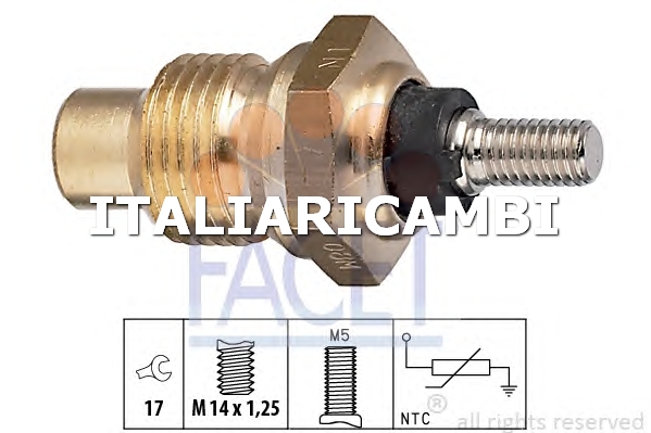 1 SENSORE TEMPERATURA REFRIGERANTE  FACET FIAT, RENAULT, PEUGEOT