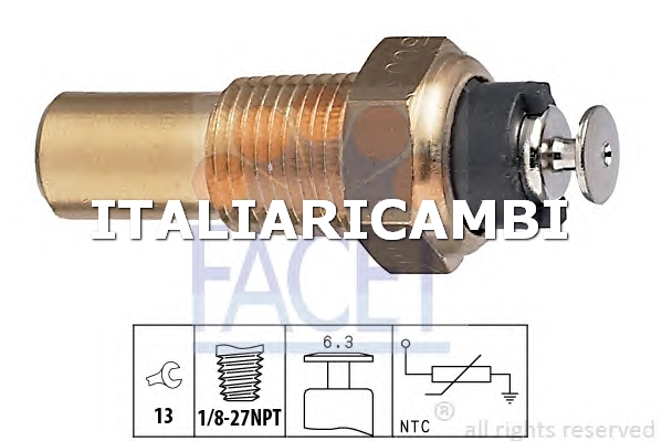1 SENSORE TEMPERATURA REFRIGERANTE  FACET SAAB, OPEL, DAEWOO, HOLDEN