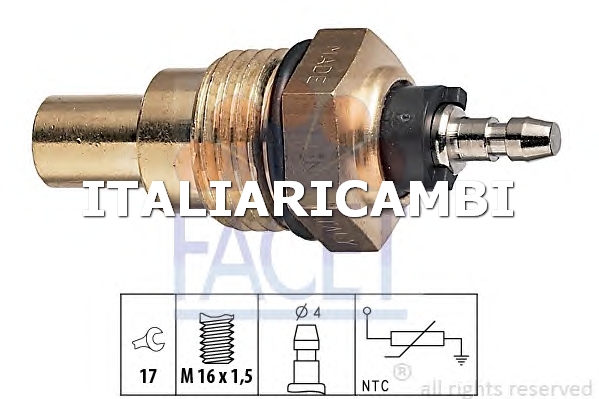 1 SENSORE TEMPERATURA REFRIGERANTE  FACET HYUNDAI, FORD, FIAT, SUZUKI, MAZDA, KIA, HONDA, DAIHATSU