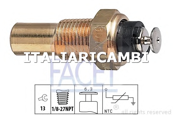 1 SENSORE TEMPERATURA REFRIGERANTE  FACET SAAB, OPEL, DAEWOO, CHEVROLET