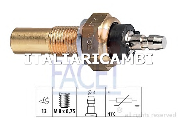 1 SENSORE TEMPERATURA REFRIGERANTE  FACET FORD, MAZDA, KIA