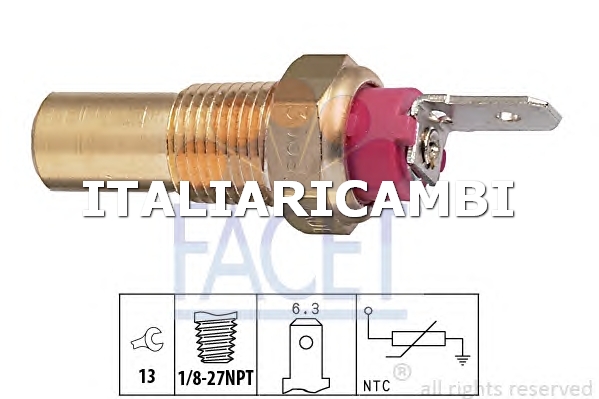 1 SENSORE TEMPERATURA REFRIGERANTE  FACET FORD, ROVER, LAND ROVER