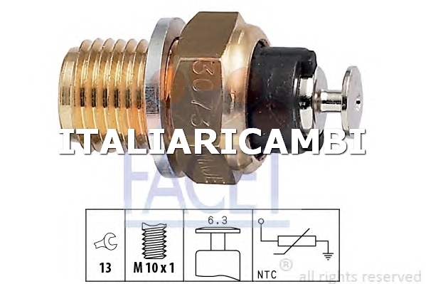 1 SENSORE TEMPERATURA REFRIGERANTE  FACET VW, VOLVO, SEAT