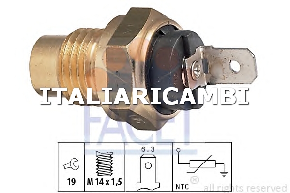 1 SENSORE TEMPERATURA REFRIGERANTE  FACET ALFA ROMEO