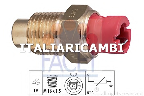 1 SENSORE TEMPERATURA REFRIGERANTE  FACET FIAT