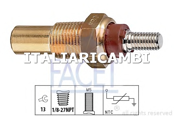1 SENSORE TEMPERATURA REFRIGERANTE  FACET FORD, MAZDA