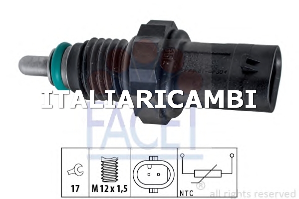 1 SENSORE TEMPERATURA  FACET VW, SKODA, SEAT