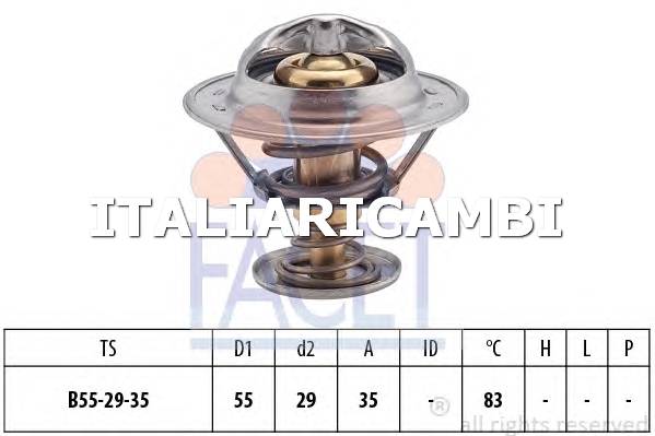 1 VALVOLA TERMOSTATICA  FACET HYUNDAI, FIAT, CITROËN, TOYOTA, SUZUKI, PEUGEOT