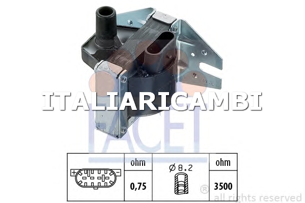 1 BOBINA D'ACCENSIONE FACET 9.6008