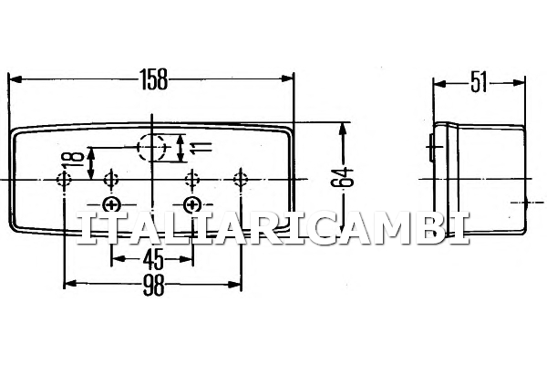 1 LUCE POSTERIORE  POSTERIORE DX HELLA FORD, FENDT, DEUTZ-FAHR, DAF, NEOPLAN, MAN, JOHN DEERE, KUBOTA, KRAMER