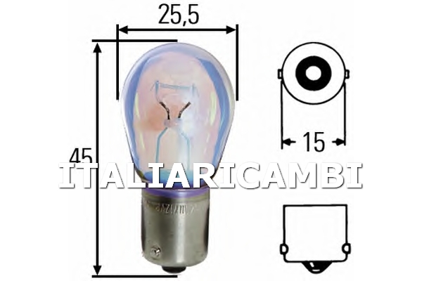 1 LAMPADINA INDICATORE DIREZIONE  POSTERIORE HELLA FORD, FENDT, DEUTZ-FAHR, DAF, VOLVO, OPEL, BMW, AUDI, JOHN DEERE, CASE IH