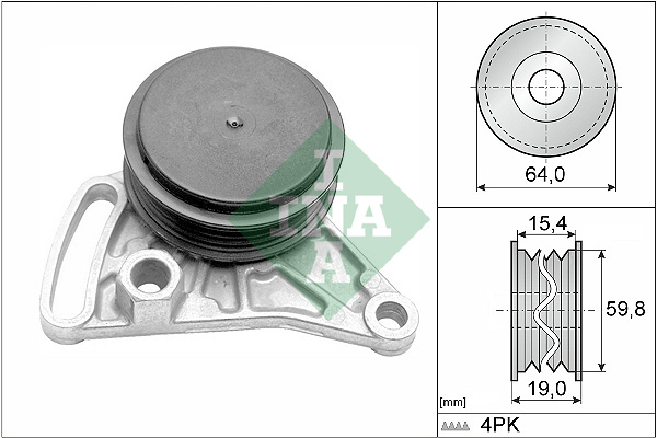 1 RULLO TENDITORE CINGHIA POLY-V  INA VW, AUDI