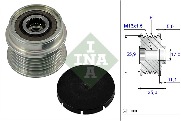 1 DISPOSITIVO RUOTA LIBERA ALTERNATORE  INA VW, SKODA, SEAT, AUDI