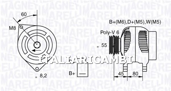 1 ALTERNATORE MAGNETI MARELLI ALFA ROMEO, FIAT, IVECO