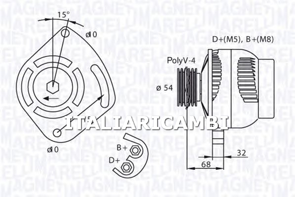 1 ALTERNATORE MAGNETI MARELLI FIAT