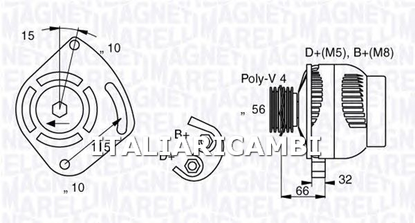 1 ALTERNATORE MAGNETI MARELLI FIAT, LANCIA