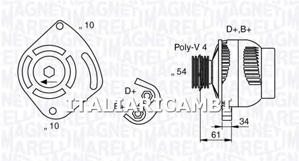 1 ALTERNATORE MAGNETI MARELLI ALFA ROMEO, FIAT