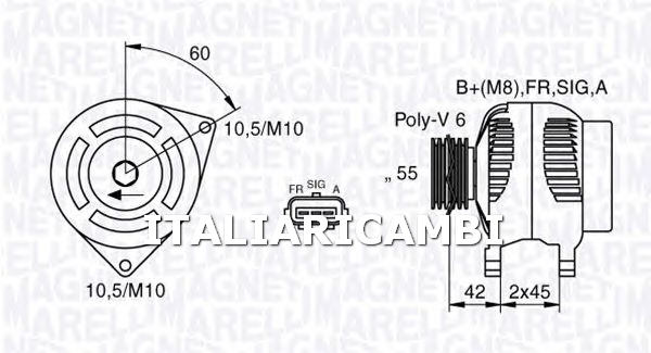 1 ALTERNATORE MAGNETI MARELLI VOLVO
