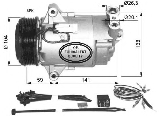 1 COMPRESSORE CLIMATIZZATORE NRF 32427