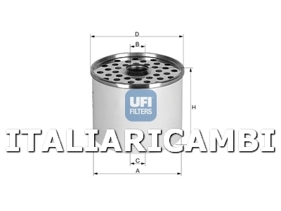 1 FILTRO GASOLIO UFI ALFA ROMEO, ARO, AUDI, CITROEN, DAF, FIAT, FORD, IVECO, LADA, NISSAN, OPEL, PEUGEOT, RAYTON FISSORE, RENAULT, RENAULT TRUCKS, SEAT, SUZUKI, TALBOT, UAZ, UMM, VOLVO, VW