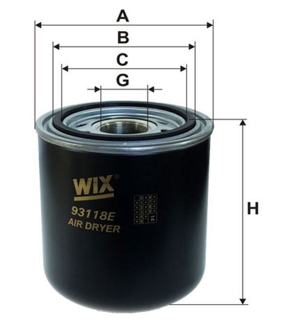 1 ESSICCATORE ARIA IMP ARIA COMPRESSA  WIX FILTERS IVECO, FORD, DAF, VW, SCANIA, MERCEDES-BENZ, NEOPLAN, MAN, STEYR